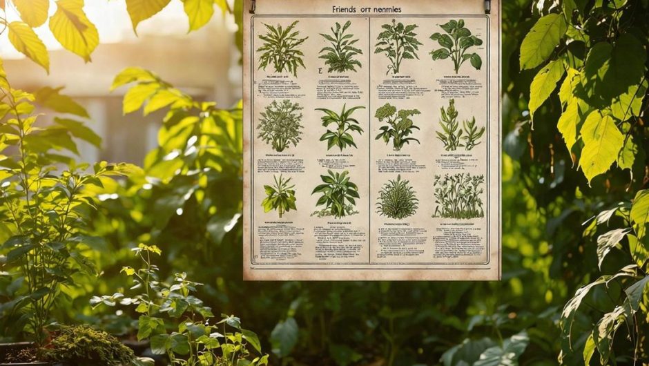 Tableau des plantes amies et ennemies au potager