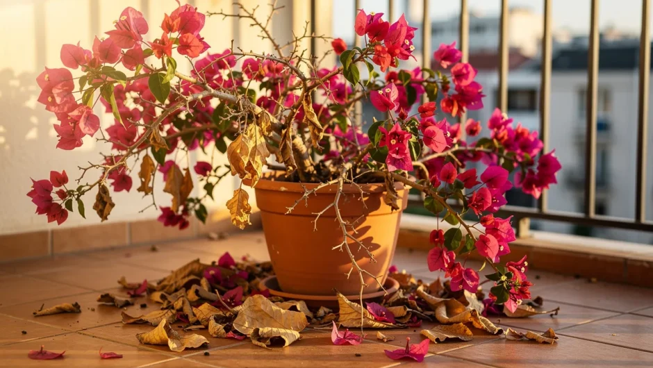 Bougainvillier en pot qui perd ses feuilles : causes et plan de relance